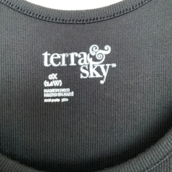 Terra & Sky Black Scoop Neck Tank Top Size 0X / 14W - Picture 2 of 6